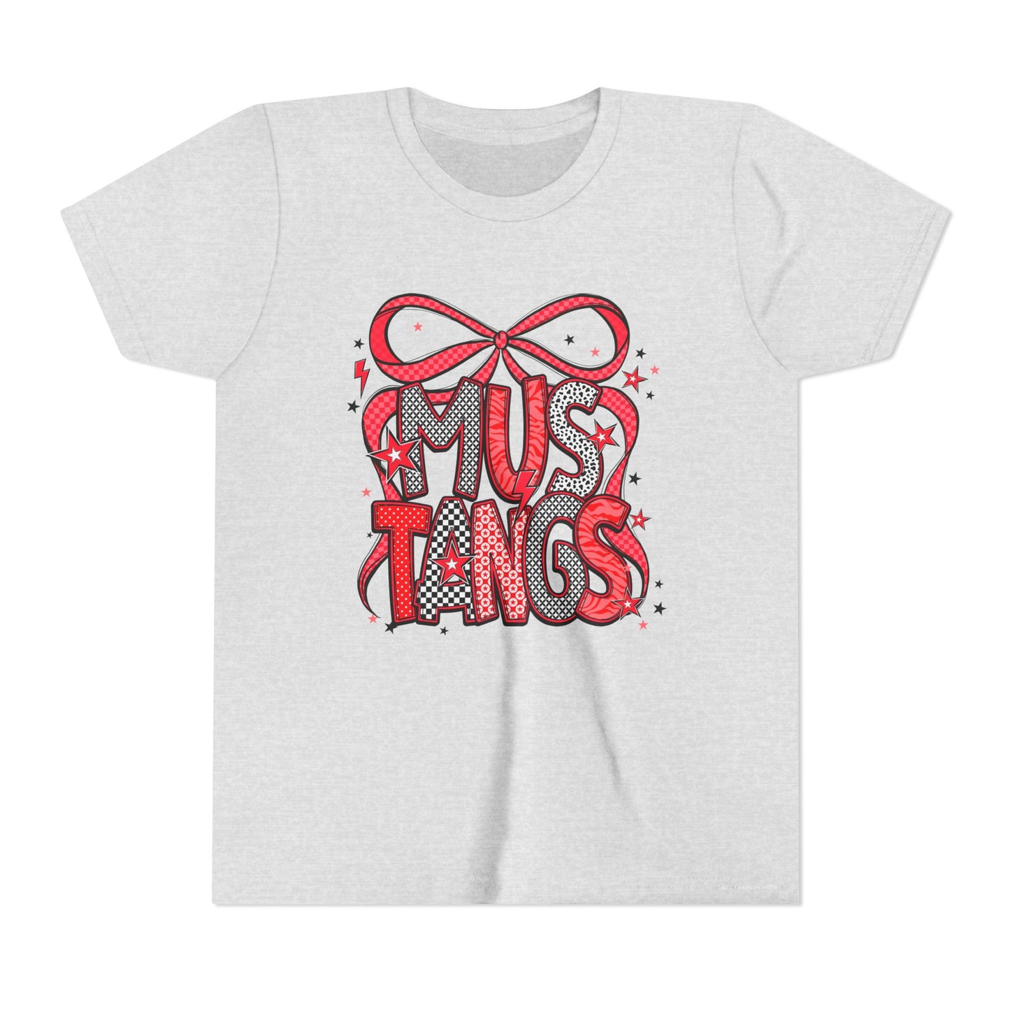 Mustangs Youth Tee, Fun Casual T-Shirt for Kids, Perfect for Birthdays, School Events, Team Spirit, or Everyday Wear