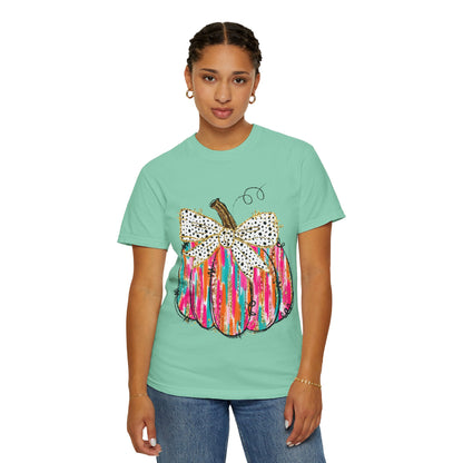 Colorful Pumpkin Graphic T-Shirt for Fall, Casual Autumn Tee, Halloween Shirt, Thanksgiving Outfit, Gift for Her