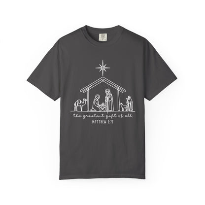 Unisex Christmas Nativity T-Shirt, Holiday Gift, Religious Tee, Inspirational Shirt, Scripture Shirt