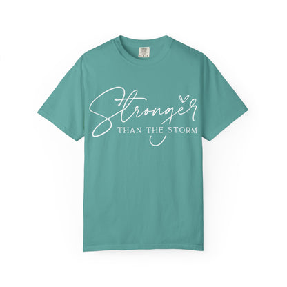 Unisex Motivational T-Shirt, Stronger Than the Storm Design, Inspirational Apparel, Casual Wear, Gift for Her, Positive Vibes