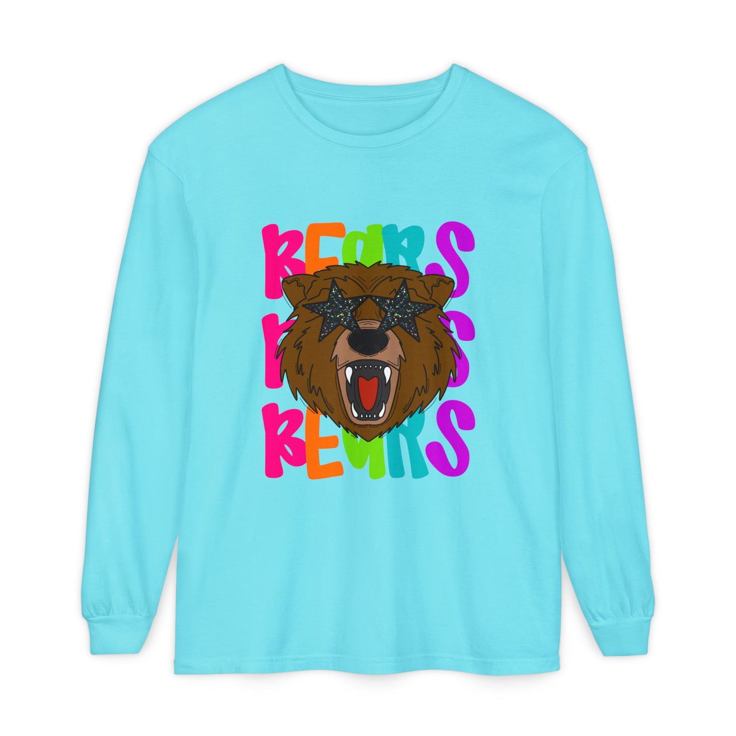 Cool Bear Graphic Long Sleeve Tee, Unisex Casual T-Shirt, Animal Lovers Gift, Trendy Apparel, Fun Statement Shirt