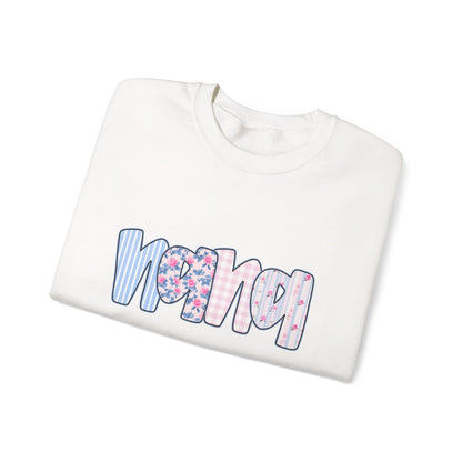 Nana Pink & Blue Floral Crew Neck