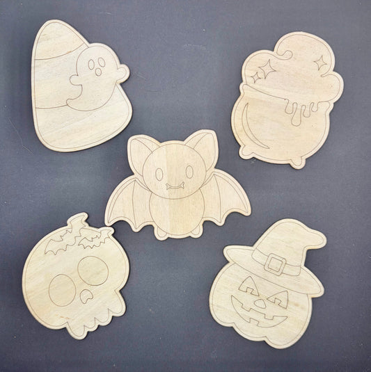Paintable Halloween Craft 5 Paintable Pieces