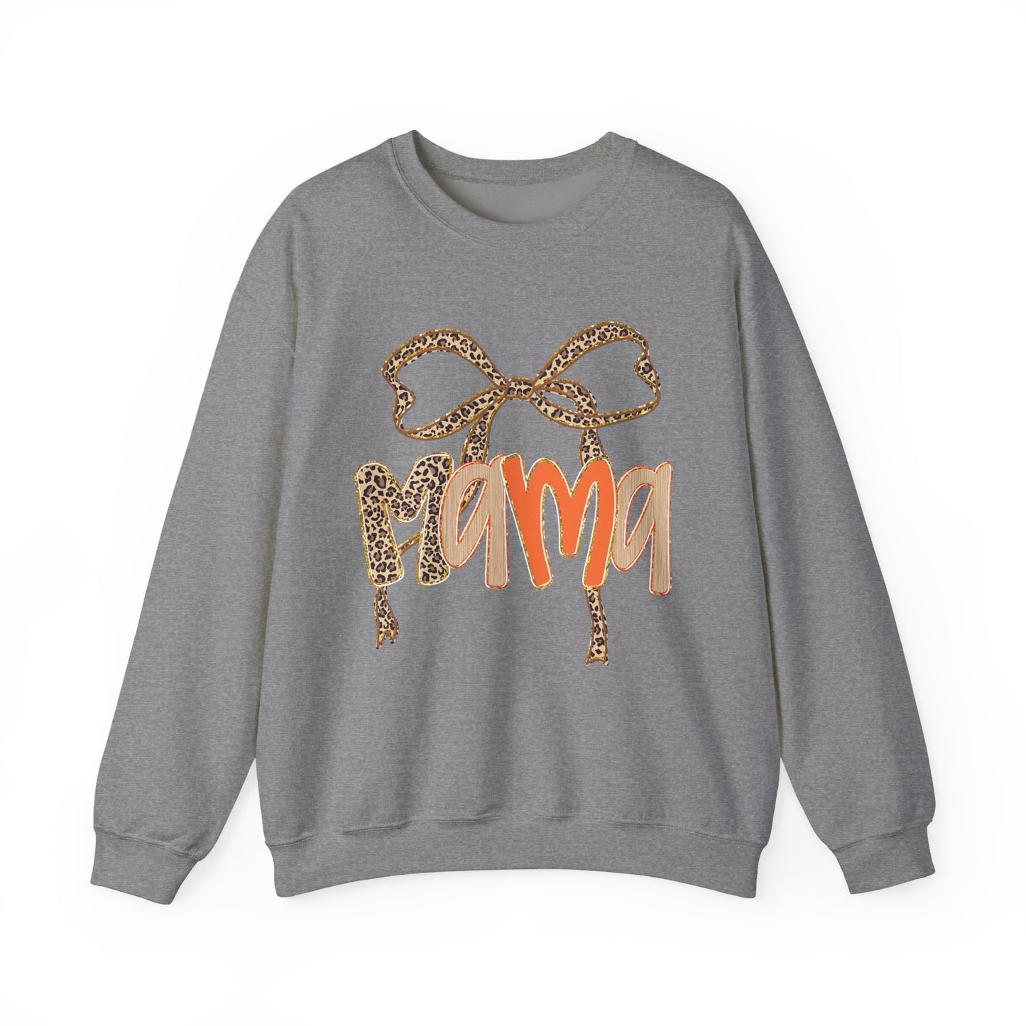 Mama Bow Crewneck Sweatshirt - Gift for Moms, Cute Mama Sweater, Cozy Fall Wear, Mother's Day Gift, Animal Print Sweatshirt