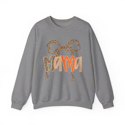Mama Bow Crewneck Sweatshirt - Gift for Moms, Cute Mama Sweater, Cozy Fall Wear, Mother's Day Gift, Animal Print Sweatshirt