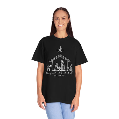 Unisex Christmas Nativity T-Shirt, Holiday Gift, Religious Tee, Inspirational Shirt, Scripture Shirt