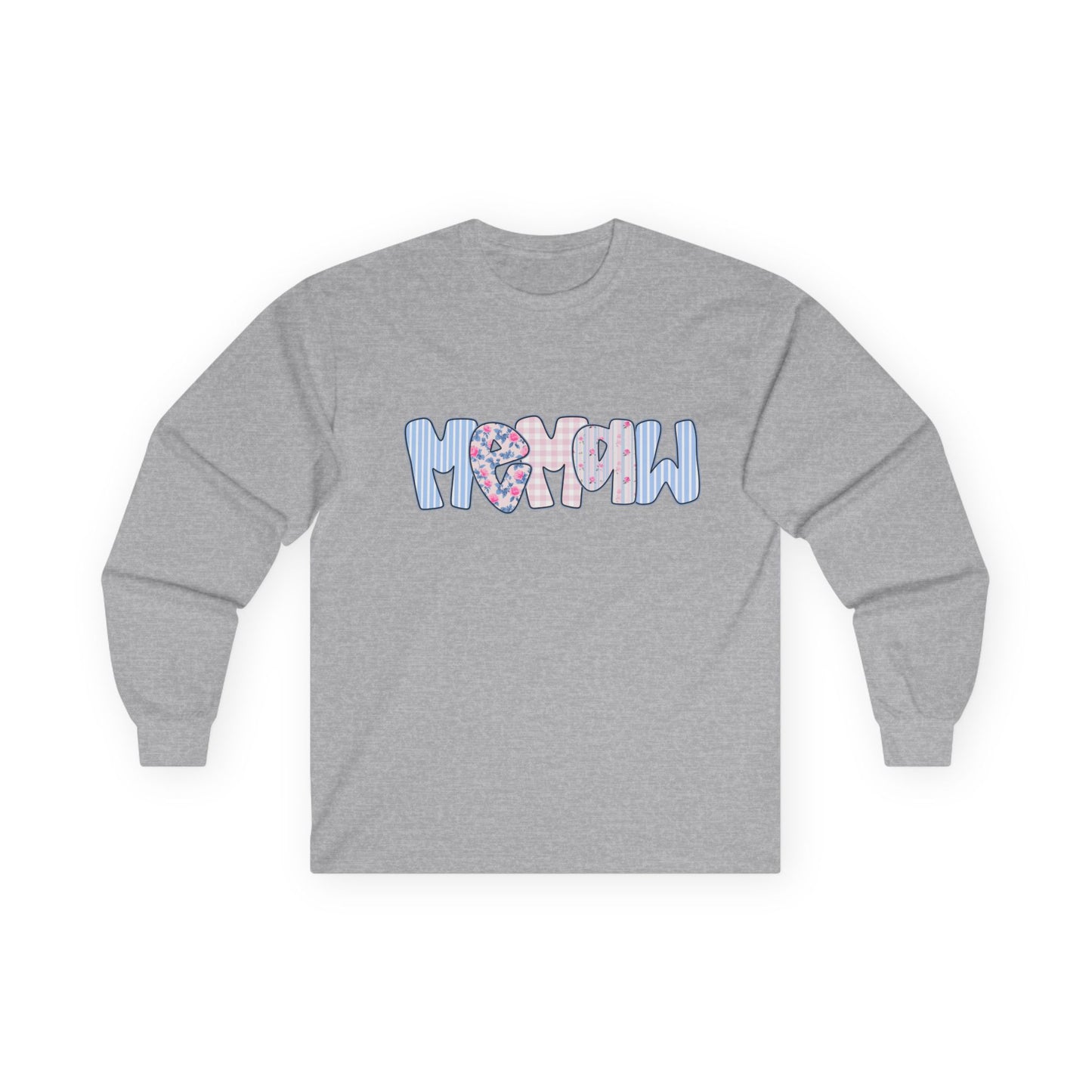 Memaw Pink & Blue Floral Long Sleeve