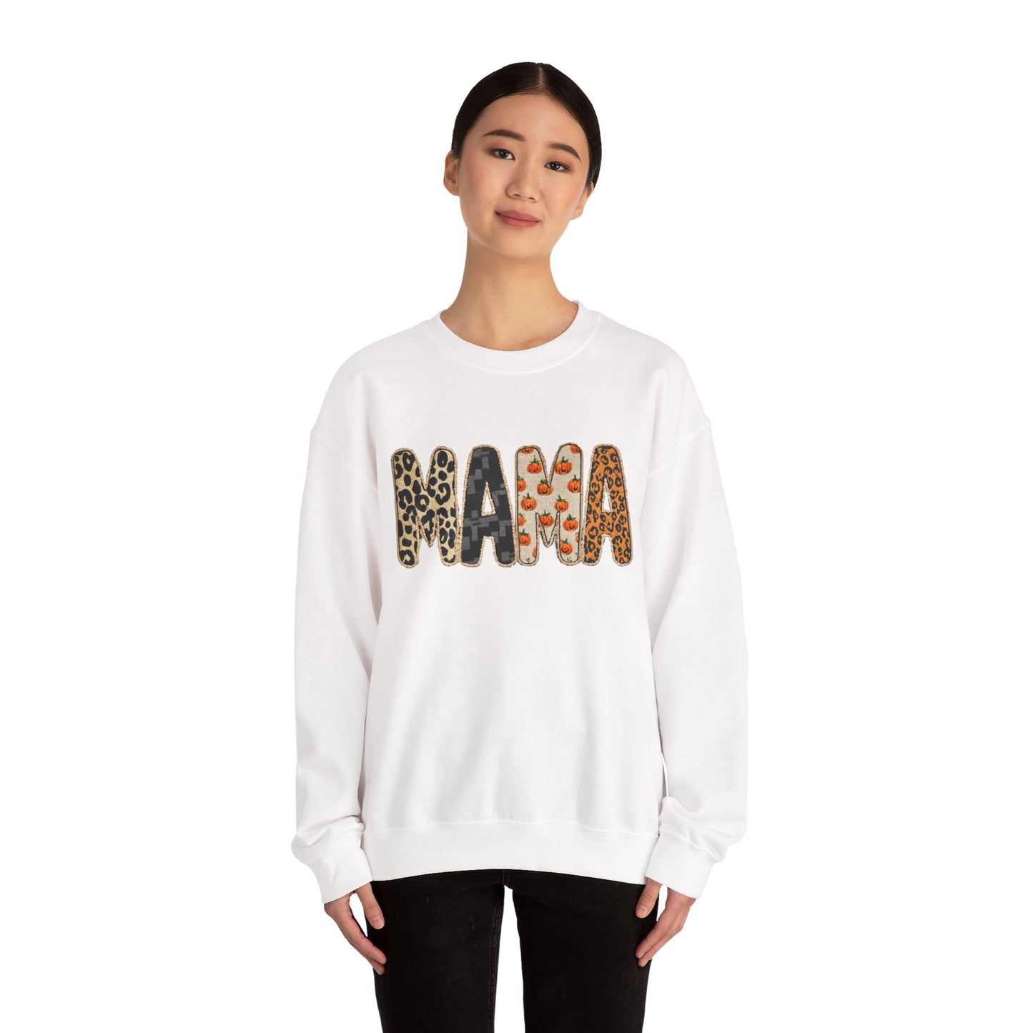 Mama Leopard Print Crewneck Sweatshirt, Gift for Moms, Cozy Casual Wear, Mother's Day Sweatshirt, Stylish Parenthood Apparel