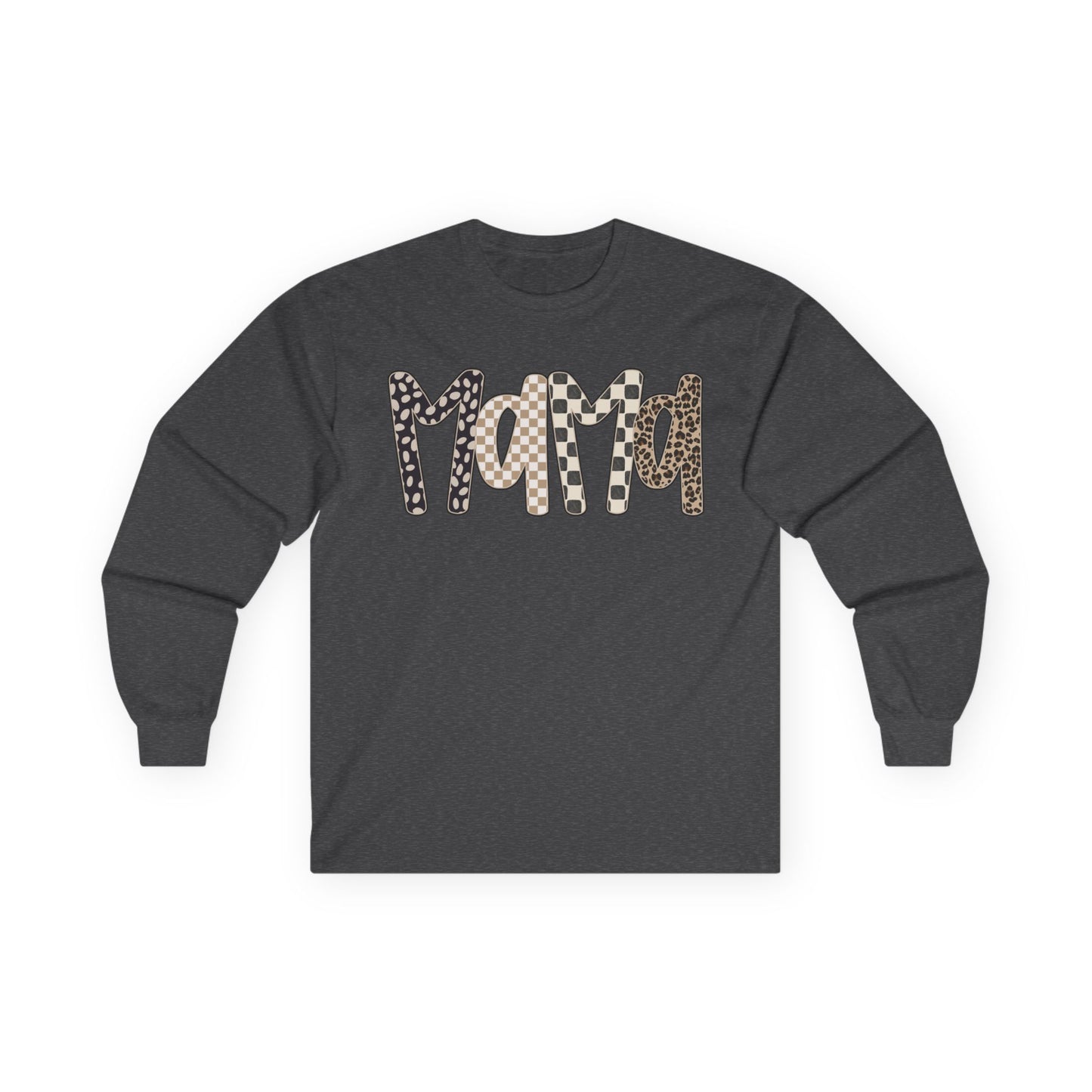 Mama Leopard & Checkered Long Sleeve Tee