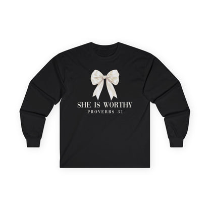 She is Worthy Gildan Longsleeve