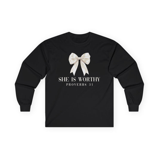 She is Worthy Gildan Longsleeve