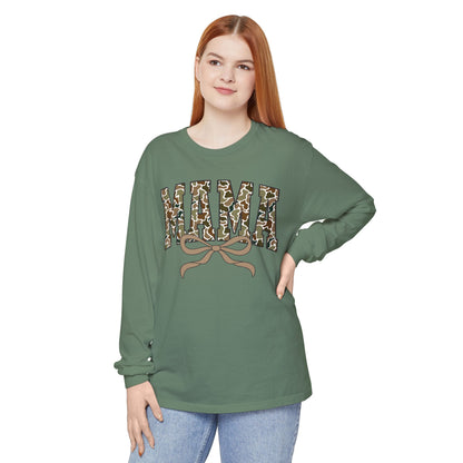 Mama Camo Long Sleeve Tee, Comfortable Unisex T-Shirt for Moms, Perfect Gift for Mother's Day, Casual Wear, Family Outings, Everyday Style