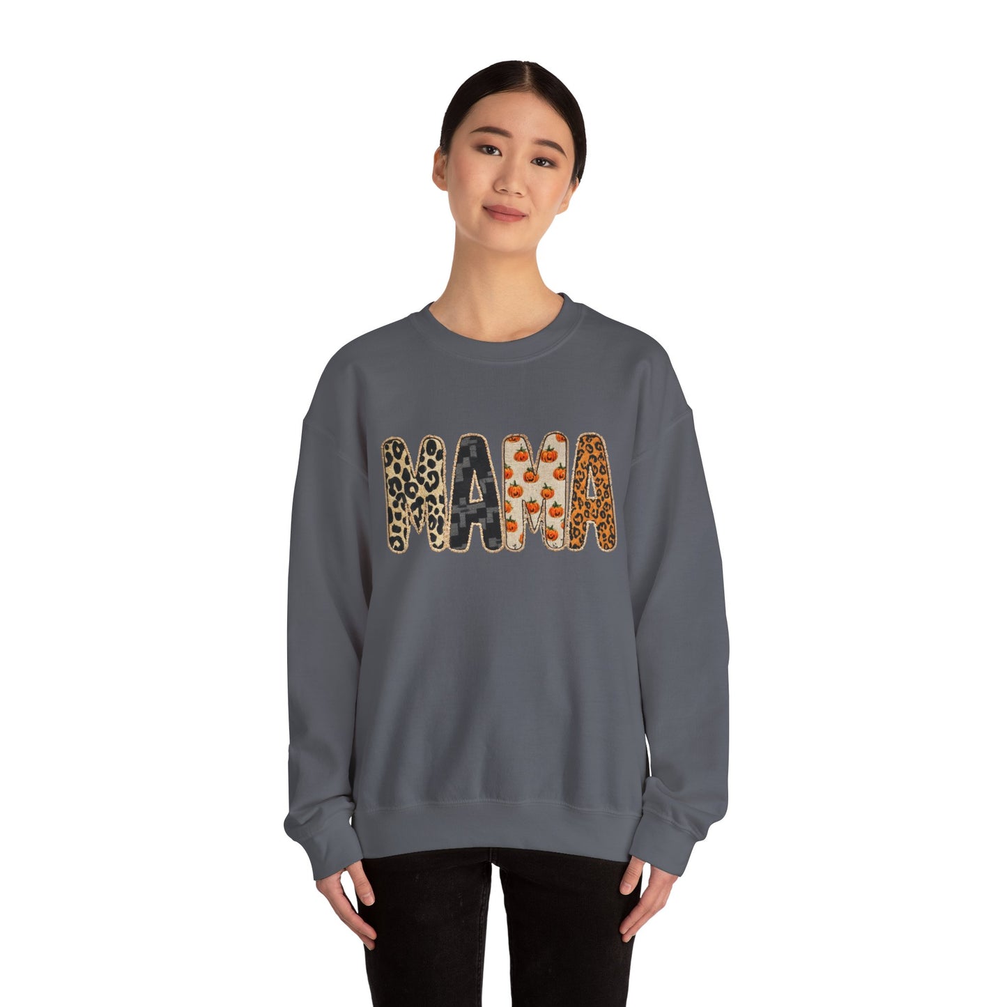 Mama Leopard Print Crewneck Sweatshirt, Gift for Moms, Cozy Casual Wear, Mother's Day Sweatshirt, Stylish Parenthood Apparel