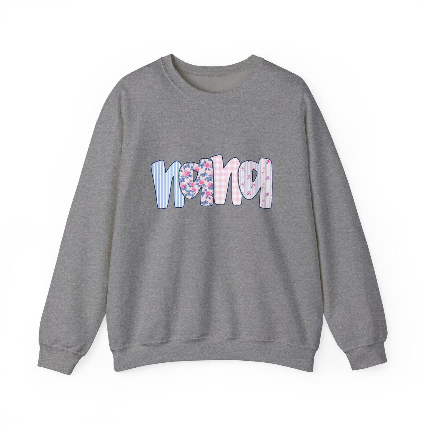 Nana Pink & Blue Floral Crew Neck