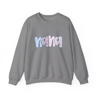 Nana Pink & Blue Floral Crew Neck