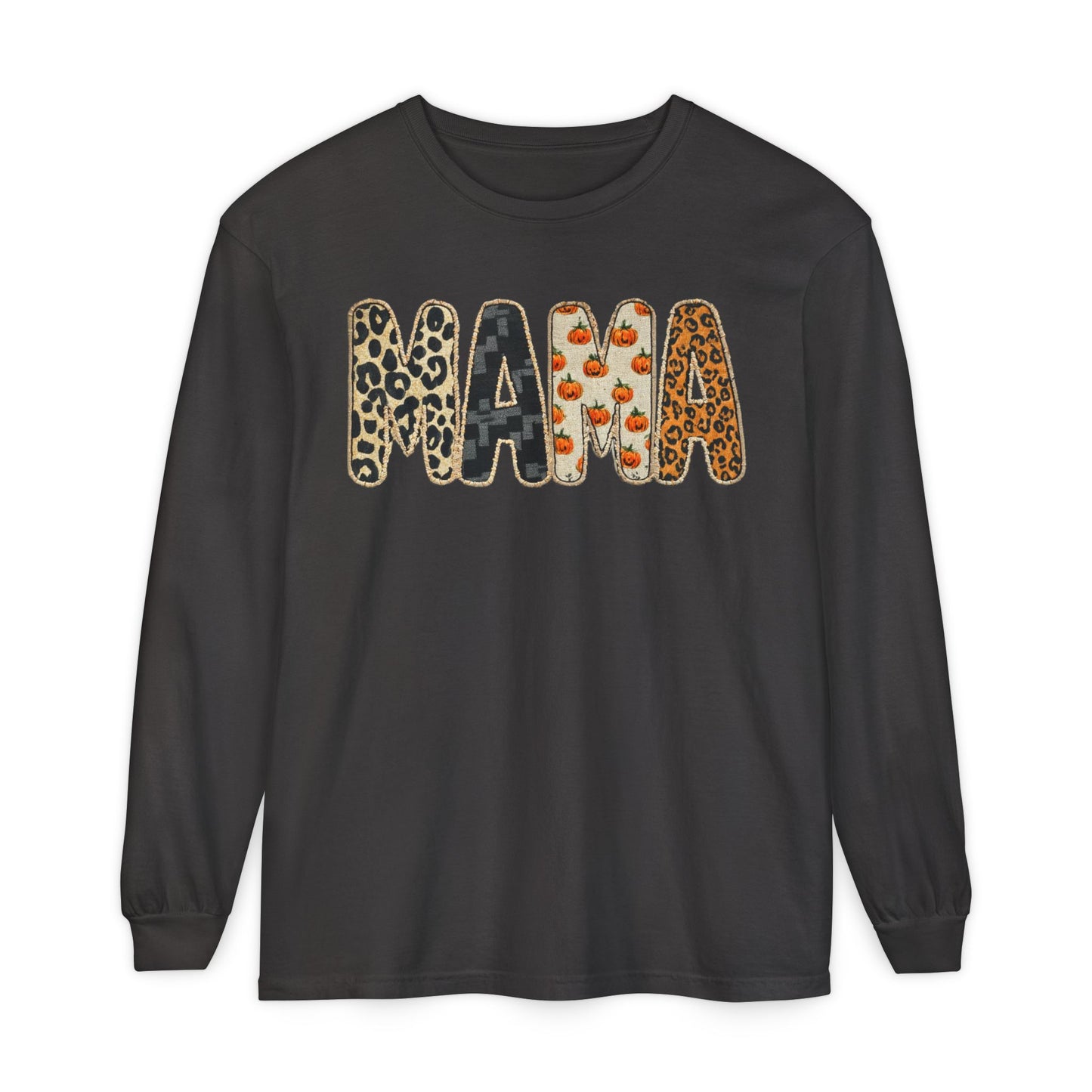 Unisex Mama Long Sleeve Tee, Cozy Graphic Top for Moms, Mother's Day Gift, Casual Wear, Animal Print Style