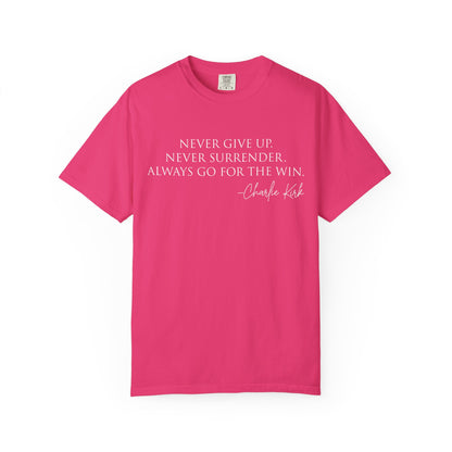 Motivational Unisex T-Shirt - Never Give Up, Inspirational Apparel for Fitness, Positivity, Daily Wear, Gift Idea, Casual Style