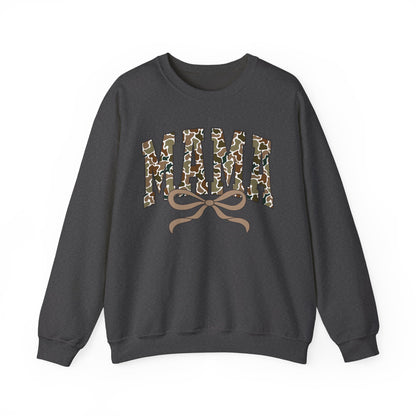 Camo Mama Crewneck Sweatshirt, Cozy Gift for Mom, Trendy Casual Wear, Perfect for Birthdays, Mother's Day, Family Gatherings
