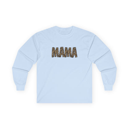 Mama Leopard Print Long Sleeve Tee