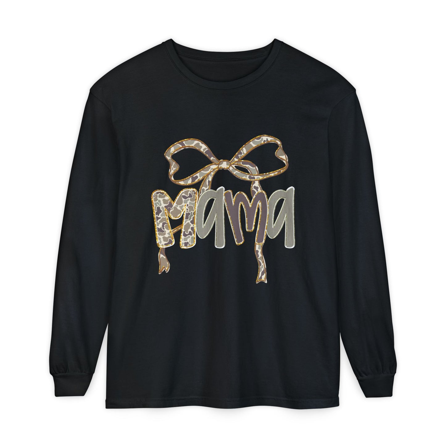 Mama Bow Long Sleeve T-Shirt, Comfortable Tee for Moms, Gift for Mother's Day, Casual Fashion, Everyday Wear