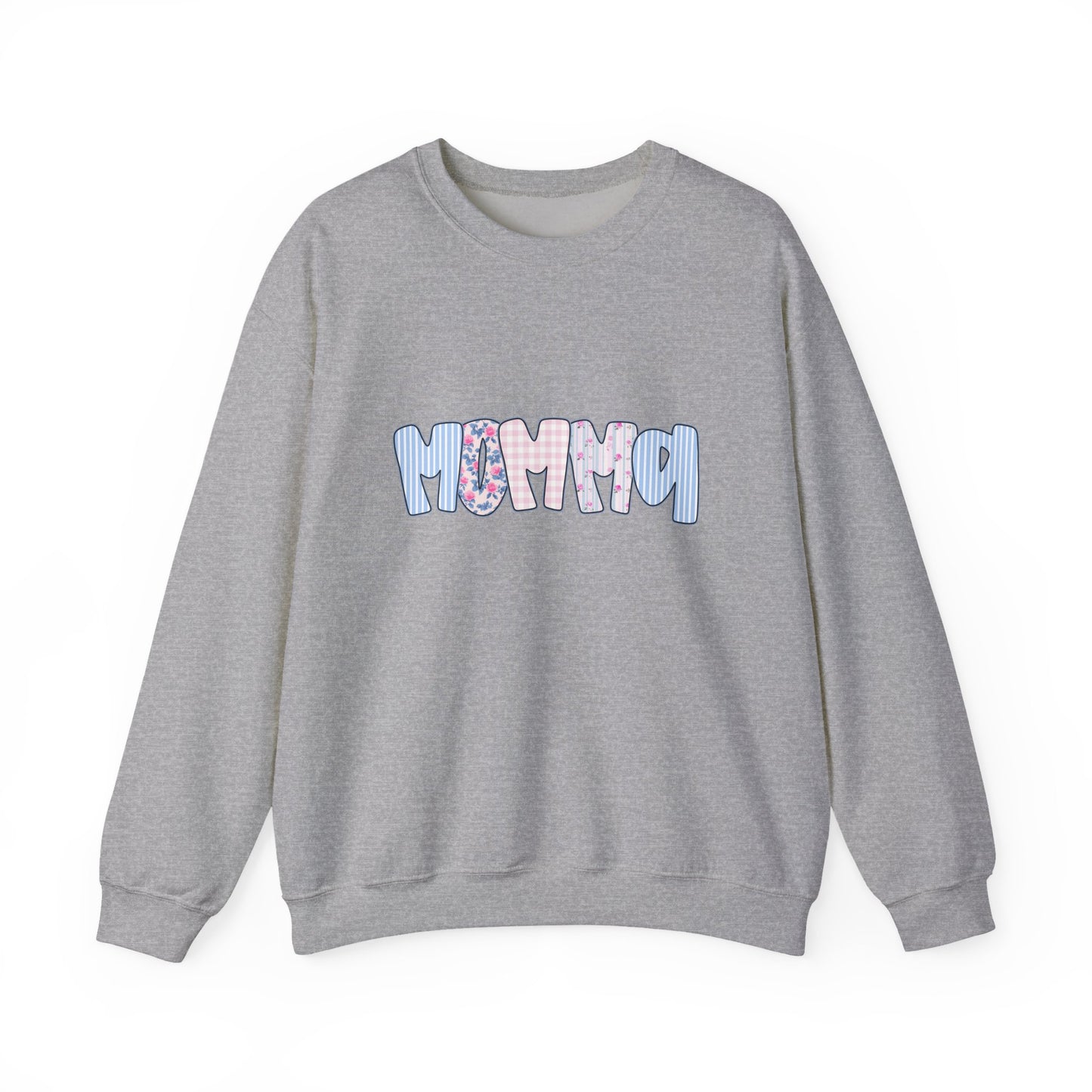 Momma Pink & Blue Floral Crewneck