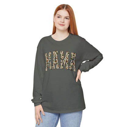 Unisex Long Sleeve T-Shirt, Camo Mama Tee, Perfect Gift for Moms, Casual Wear, Everyday Comfort