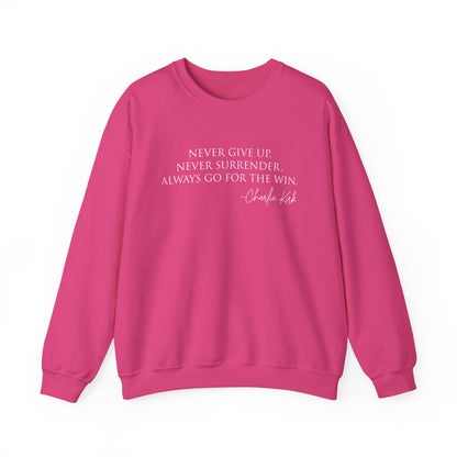 Motivational Crewneck Sweatshirt - Never Give Up, Inspirational Gift, Cozy Sweatshirt, Unisex Apparel, Perfect for Fitness and Everyday Wear