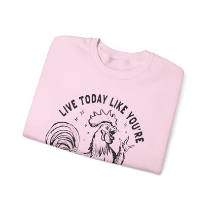 Live Today Crewneck Sweatshirt, Funny Gift, Cozy Sweatshirt, Unisex Fashion, Casual Wear, Gift for Him/Her