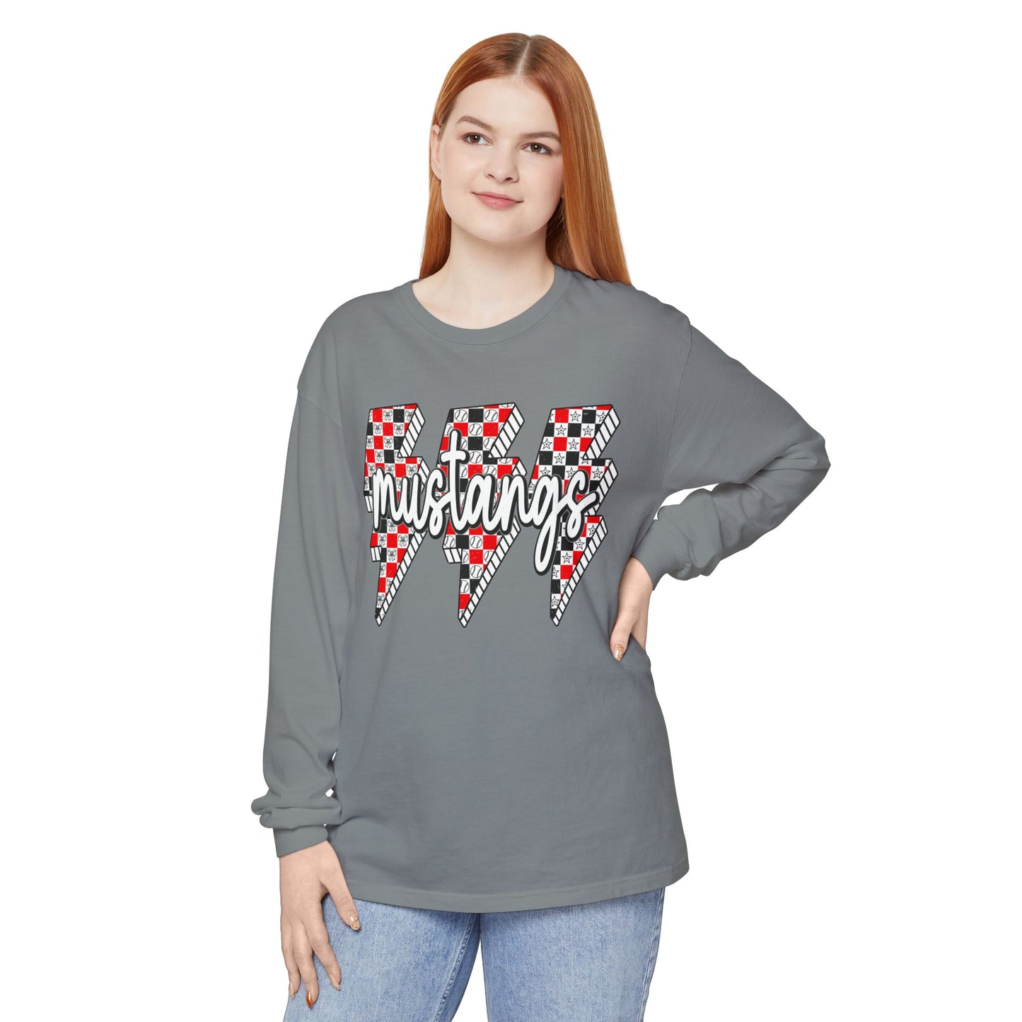 Stylish Mustangs Long Sleeve T-Shirt for Everyday Wear, Unisex Garment-dyed Tee, Perfect for School Spirit, Sport Events, Gifts, [...]