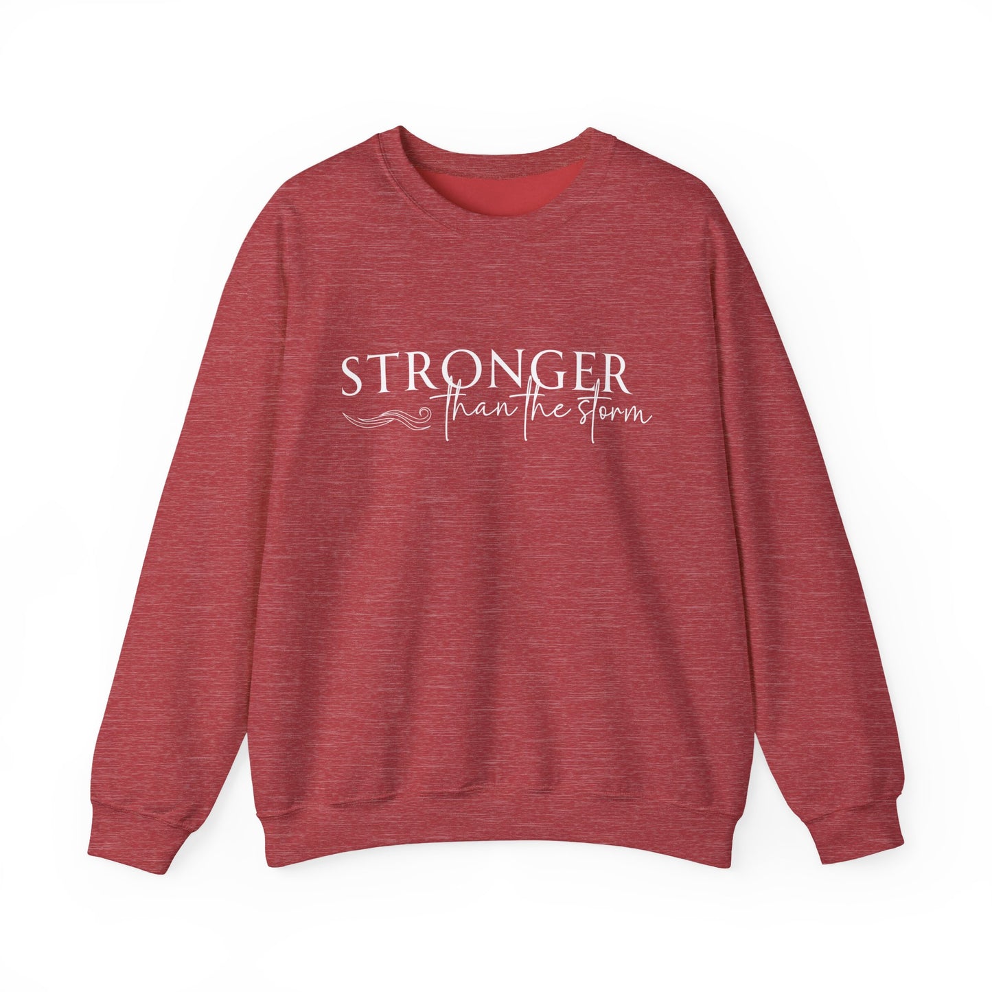 Empowering Crewneck Sweatshirt - "Stronger Than the Storm" - Cozy Gift for Resilience, Fitness, Motivation