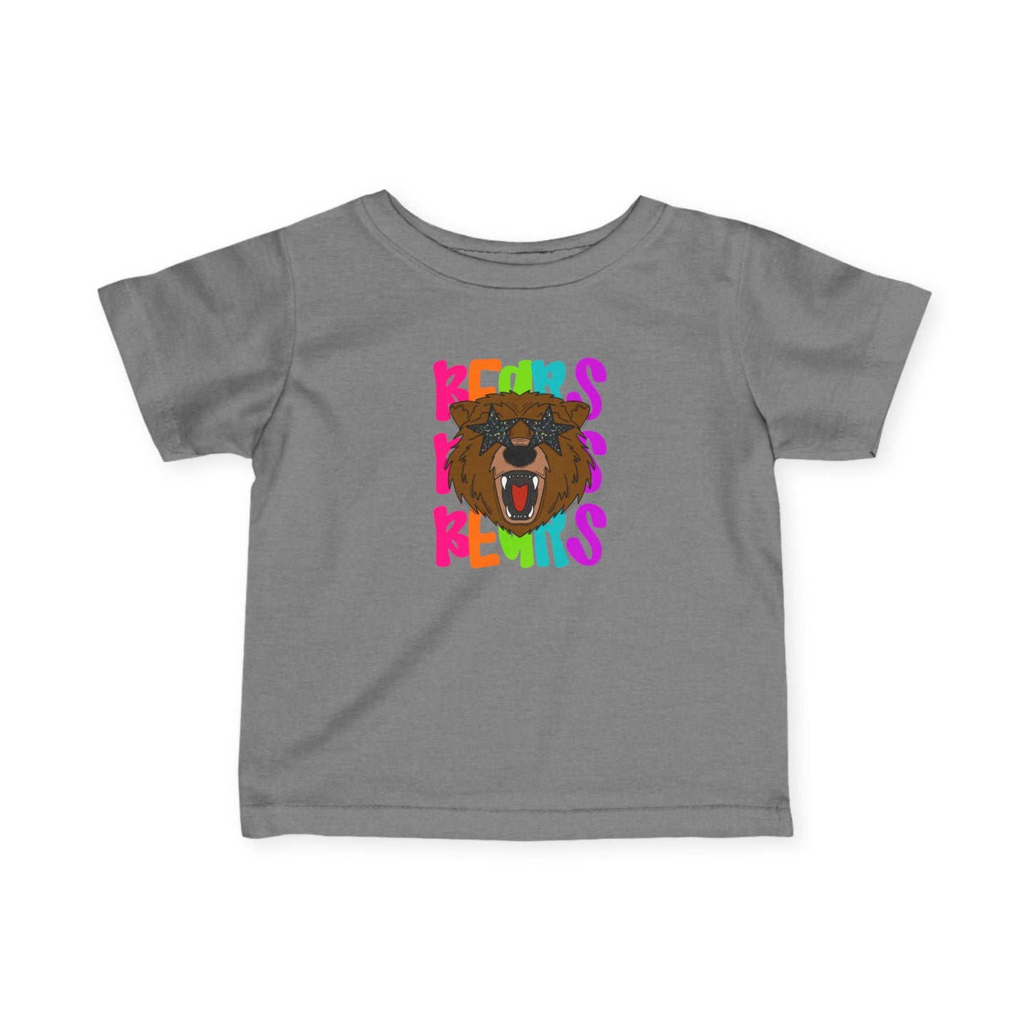 Colorful Bear Print Infant Tee, Cute Baby Shirt, Kids Summer Wear, Baby Shower Gift, Animal Theme Outfit, Toddler Apparel