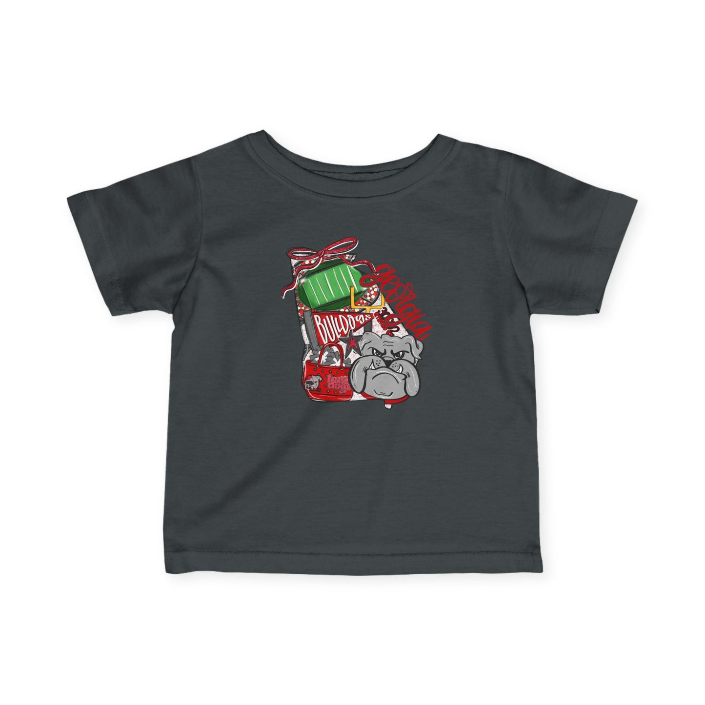 Adorable Holiday Infant Tee with Cute Bulldog Design, Baby Shirt, Christmas Gift, Toddler Apparel, Cute Baby Clothes, Pet Lovers