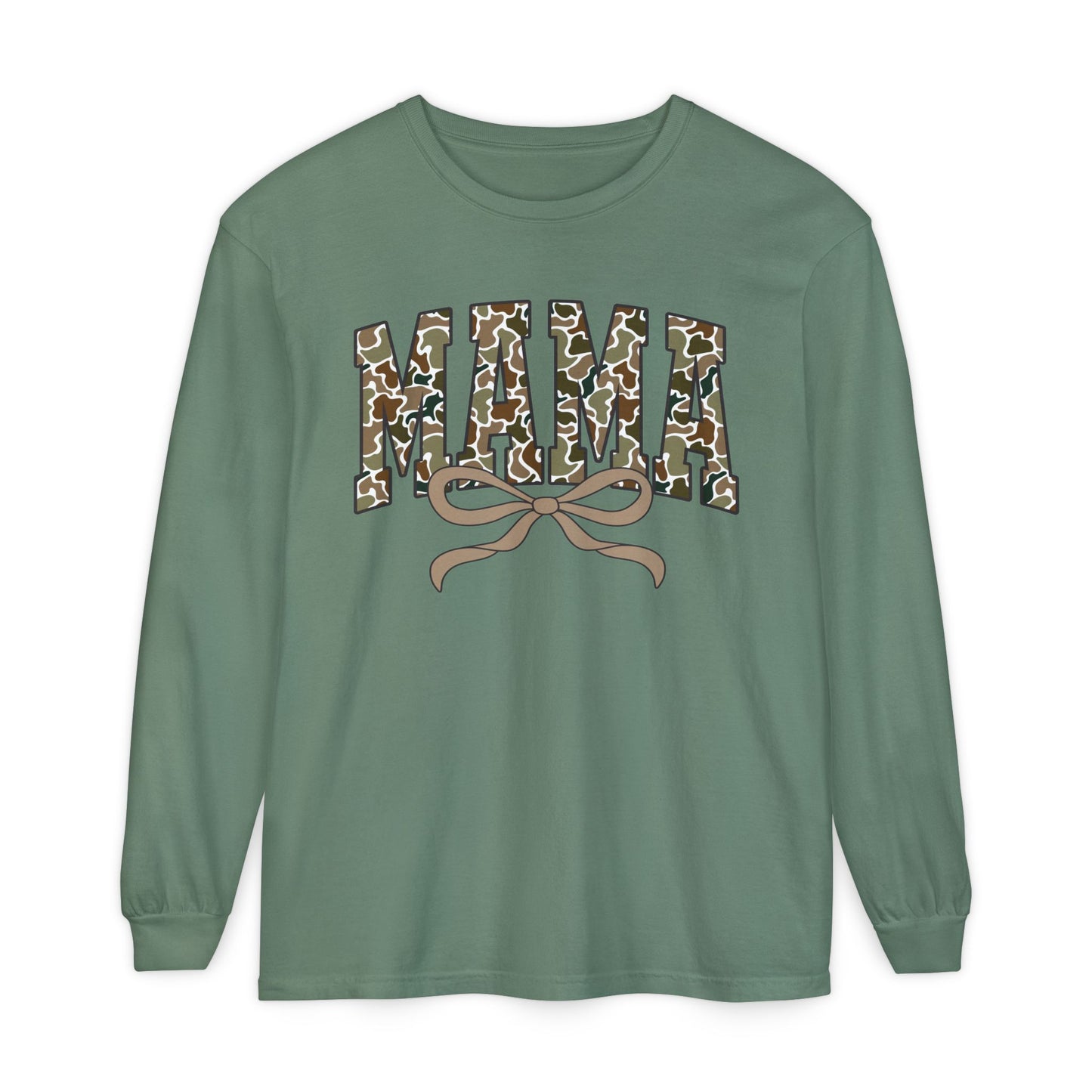 Mama Camo Long Sleeve Tee, Comfortable Unisex T-Shirt for Moms, Perfect Gift for Mother's Day, Casual Wear, Family Outings, Everyday Style