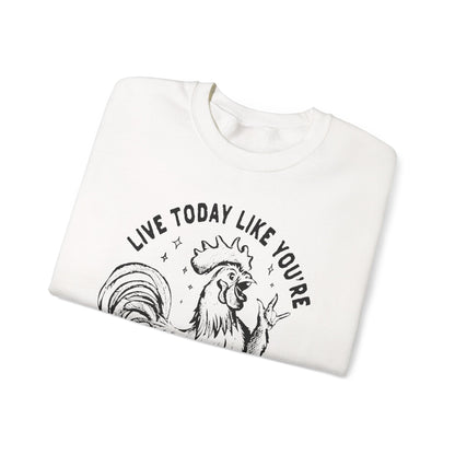 Live Today Crewneck Sweatshirt, Funny Gift, Cozy Sweatshirt, Unisex Fashion, Casual Wear, Gift for Him/Her