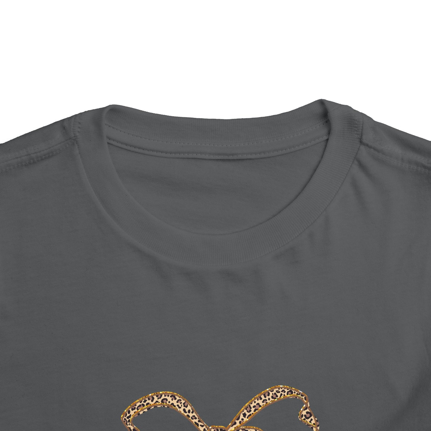 Mini Bow Toddler Tee, Cute Kids T-shirt, Birthday Gift for Girls, Animal Print Shirt, Children's Casual Wear