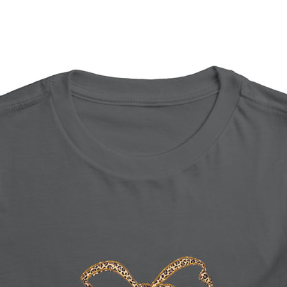 Mini Bow Toddler Tee, Cute Kids T-shirt, Birthday Gift for Girls, Animal Print Shirt, Children's Casual Wear