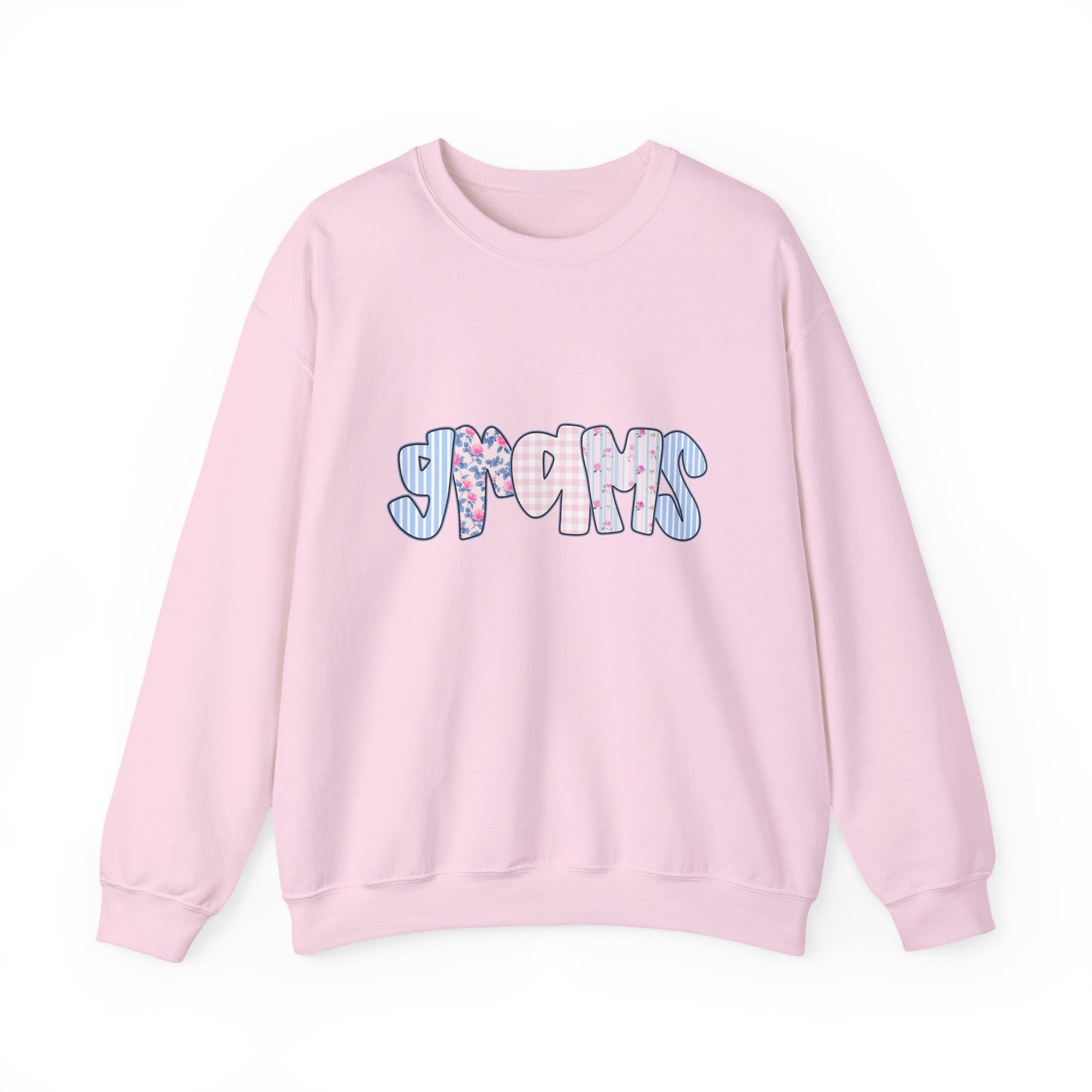 Grams Pink & Blue Floral Crewneck
