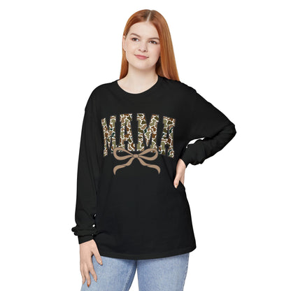 Mama Camo Long Sleeve Tee, Comfortable Unisex T-Shirt for Moms, Perfect Gift for Mother's Day, Casual Wear, Family Outings, Everyday Style