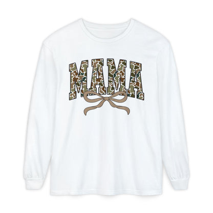 Mama Camo Long Sleeve Tee, Comfortable Unisex T-Shirt for Moms, Perfect Gift for Mother's Day, Casual Wear, Family Outings, Everyday Style