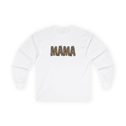 Mama Leopard Print Long Sleeve Tee