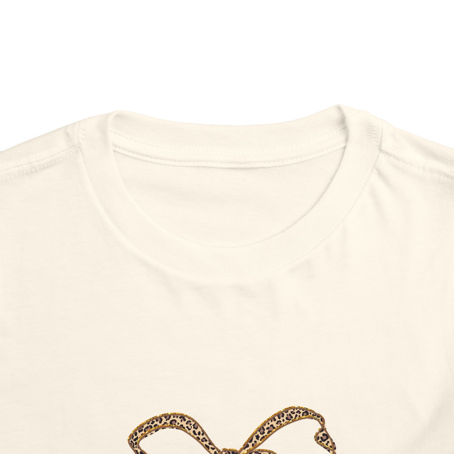 Mini Bow Toddler Tee, Cute Kids T-shirt, Birthday Gift for Girls, Animal Print Shirt, Children's Casual Wear