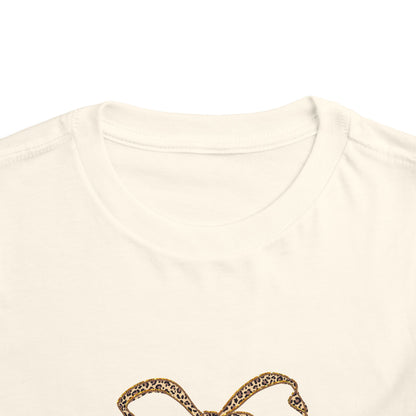 Mini Bow Toddler Tee, Cute Kids T-shirt, Birthday Gift for Girls, Animal Print Shirt, Children's Casual Wear