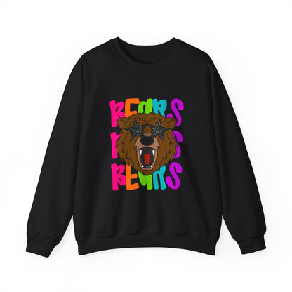 Cool Bear Graphic Sweatshirt, Unisex Crewneck, Casual Wear, Gift for Animal Lovers, Cozy Fall Outfit, Birthday Present