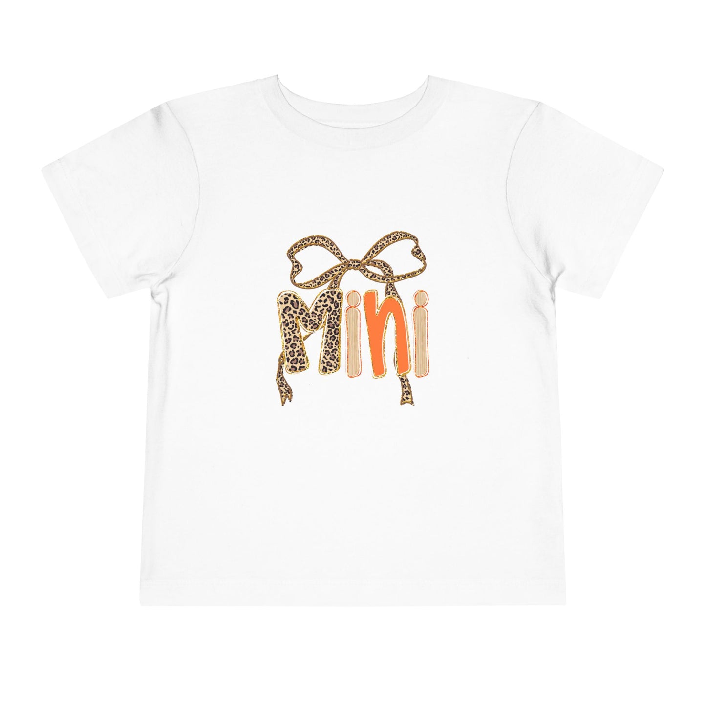Mini Bow Toddler Tee, Cute Kids T-shirt, Birthday Gift for Girls, Animal Print Shirt, Children's Casual Wear