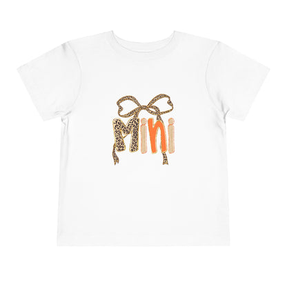 Mini Bow Toddler Tee, Cute Kids T-shirt, Birthday Gift for Girls, Animal Print Shirt, Children's Casual Wear
