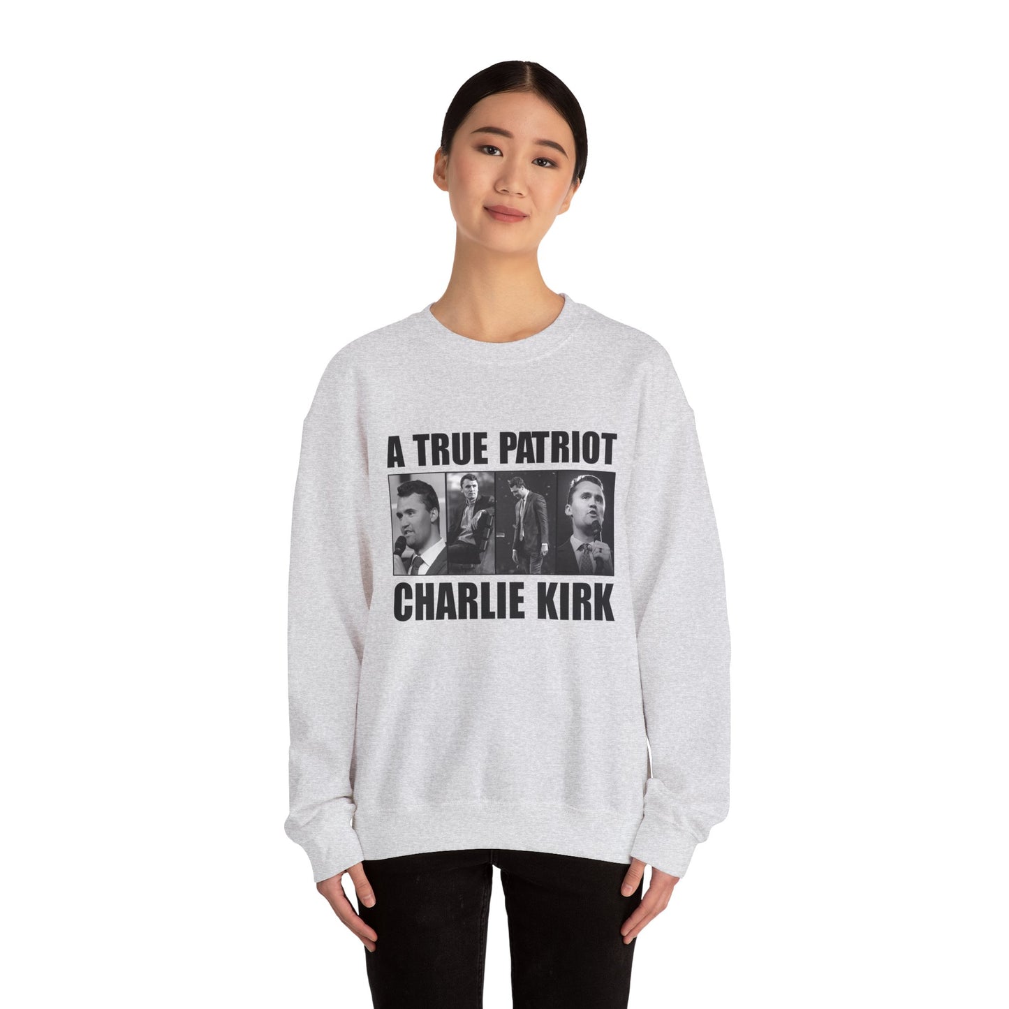 Unisex Heavy Blend™ Crewneck Sweatshirt - A True Patriot Charlie Kirk Sweatshirt, Cozy Gift for Patriots, Political Statement, [...]