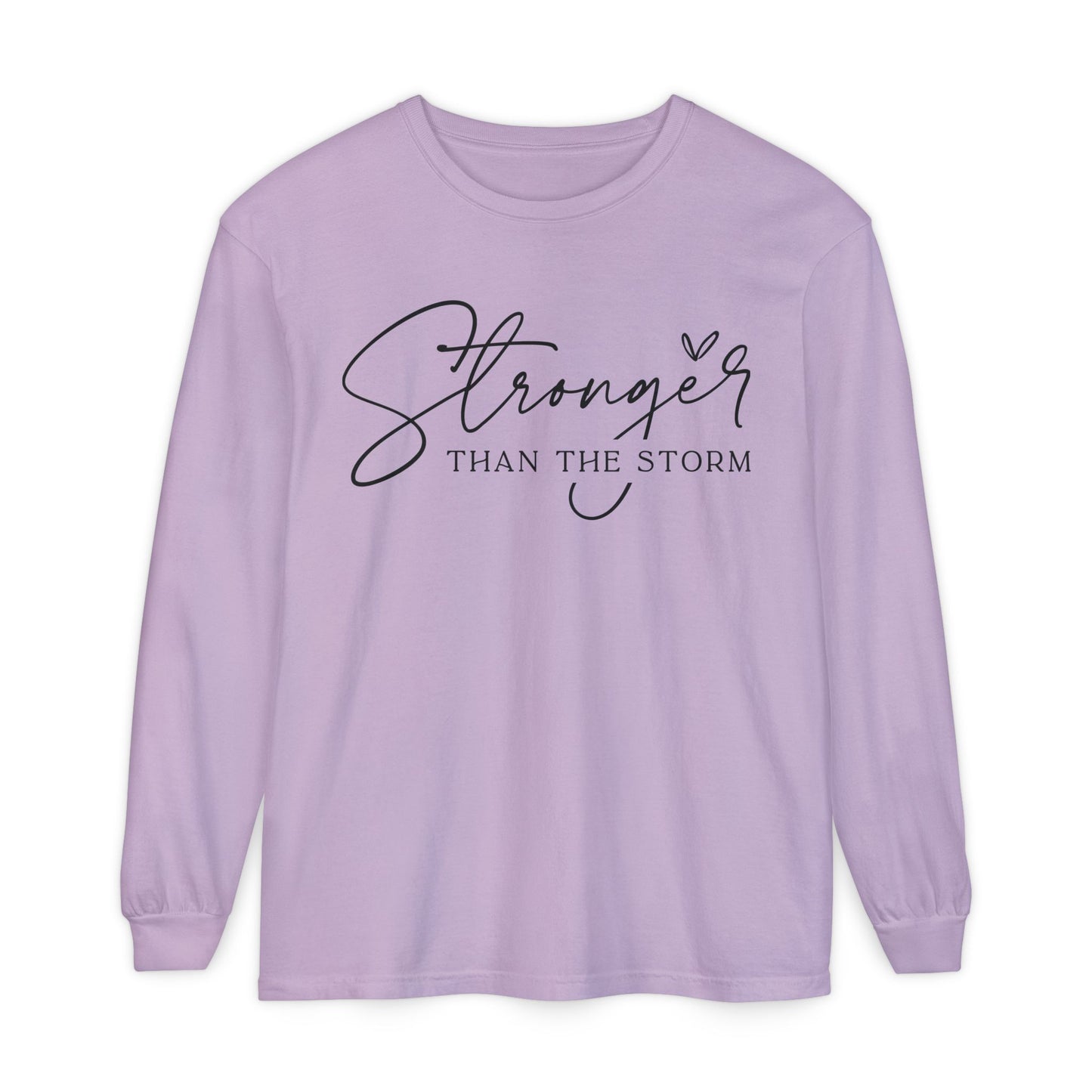 Stronger Than the Storm Long Sleeve T-Shirt, Inspirational Tee, Unisex Apparel, Motivational Gift, Everyday Wear, Perfect for Fall