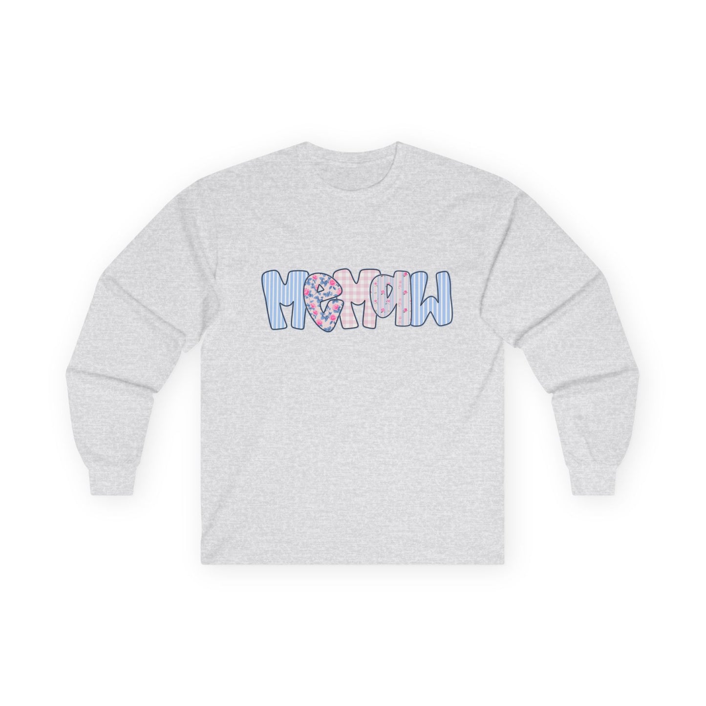 Memaw Pink & Blue Floral Long Sleeve