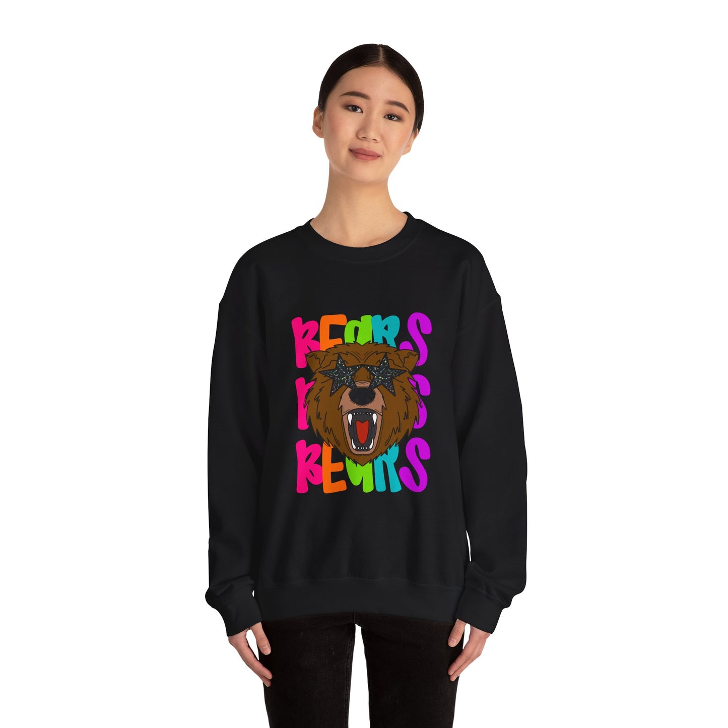 Cool Bear Graphic Sweatshirt, Unisex Crewneck, Casual Wear, Gift for Animal Lovers, Cozy Fall Outfit, Birthday Present