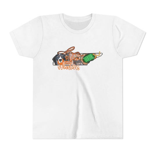 Youth Short Sleeve Tee with Fun Graphic Design, Perfect for Casual Wear, Birthdays, Halloween, Adventures, Every Day